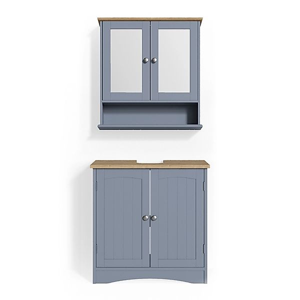 Vicco Badmöbel-Set Bianco, Grau, 2 Teile, (2-St., 2er Set) günstig online kaufen