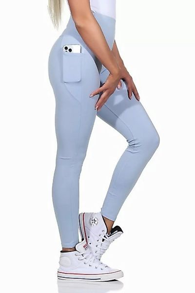 CLEO STYLE Leggings Damen Leggings 9007 2XL/3XL Hellblau 9007 günstig online kaufen