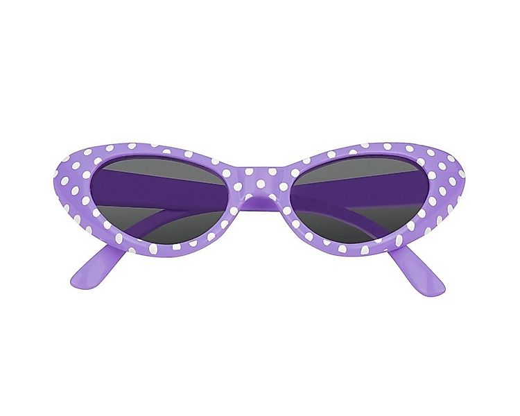 Das Kostümland Verkleidungsmaske Cat Eye Brille Sandy mit Punkten, Lila günstig online kaufen