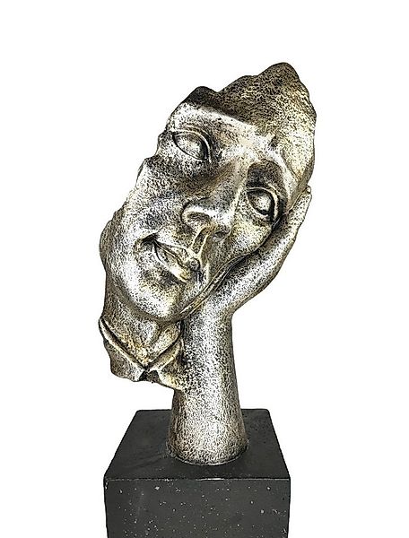 GlasArt handmade Skulptur Deko Gesicht Büste aus Kunststein 50x20 cm Wohnzi günstig online kaufen