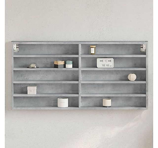 vidaXL Regal Vitrinenschrank Betongrau 100x8,5x50 cm günstig online kaufen