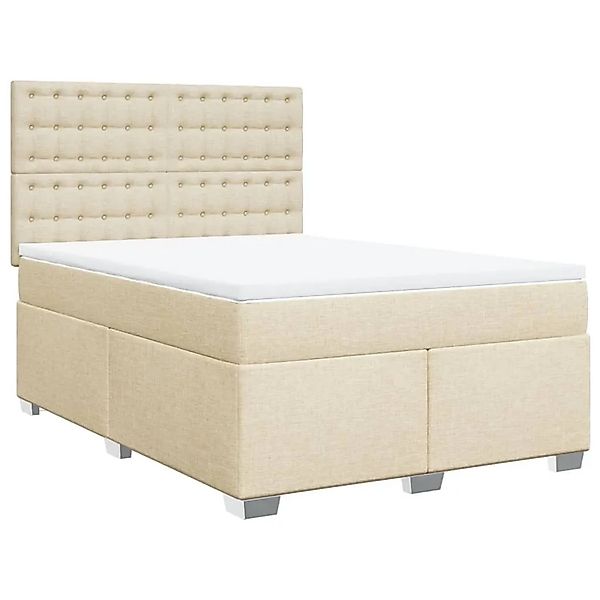 vidaXL Boxspringbett mit Matratze Creme 140x200 cm Stoff 3290530 günstig online kaufen