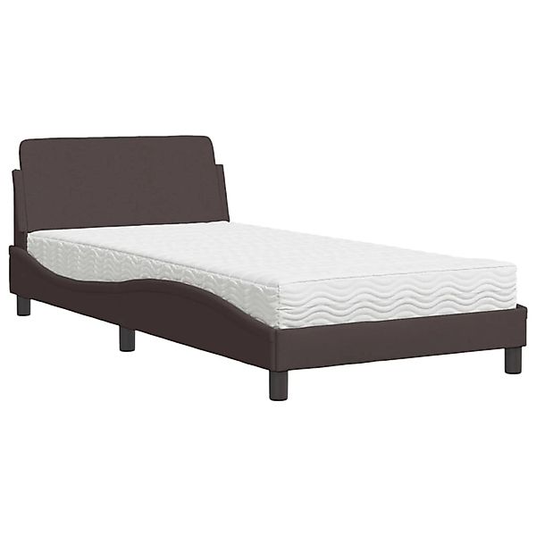 vidaXL Bett mit Matratze Dunkelbraun 100x200 cm Stoff Modell 12008256 günstig online kaufen