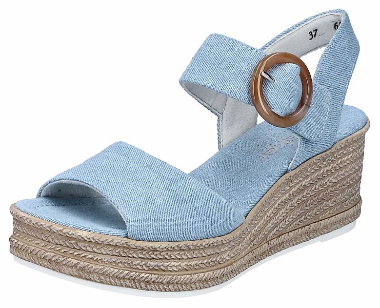Rieker Keilsandalette, Sommerschuh, Plateausandale, Urlaubschuh mit Klettve günstig online kaufen