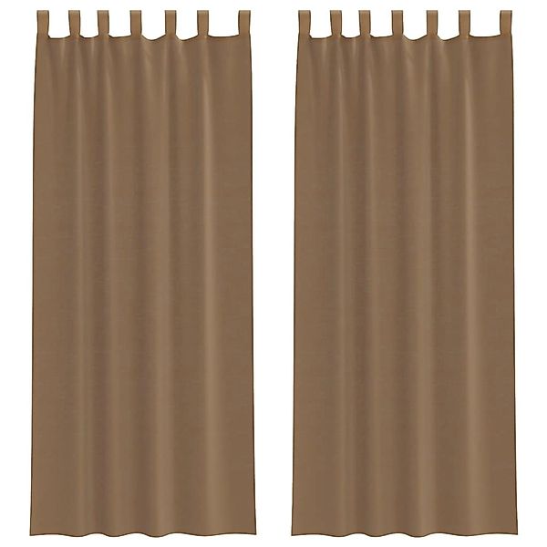 vidaXL Voile Vorhänge mit Schlaufen 2 Stk Hellbraun 140x260 cm 4102315 günstig online kaufen