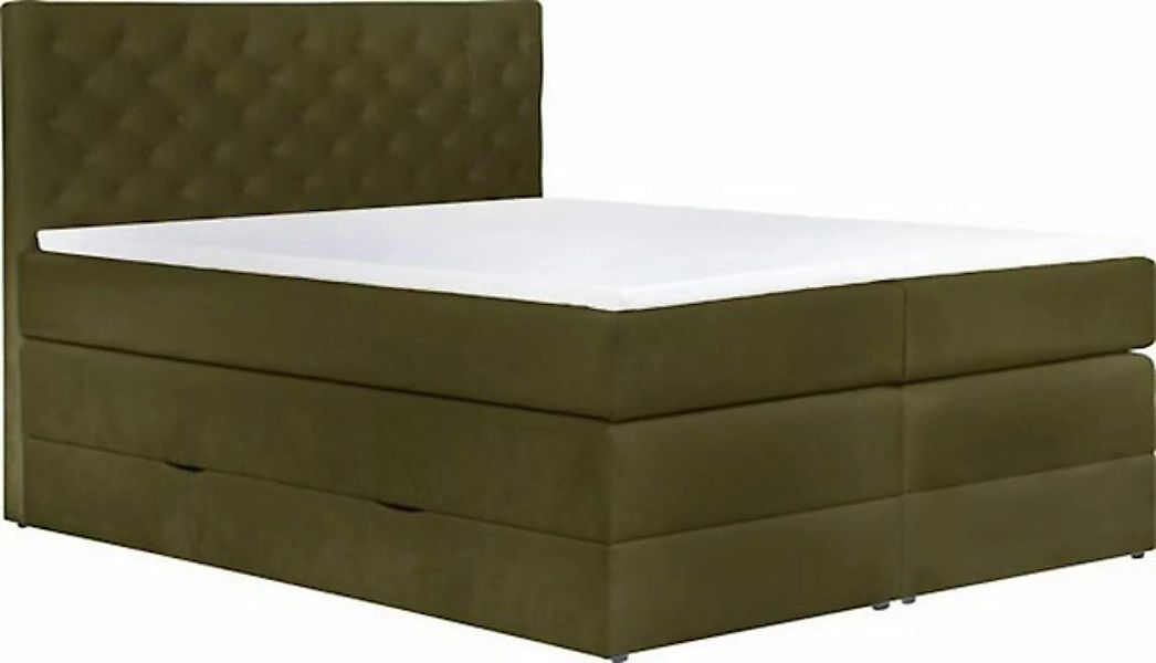 Feldmann-Wohnen Polsterbett Jahvis (1-tlg), 160x200cm oliv mit Topper Bettk günstig online kaufen