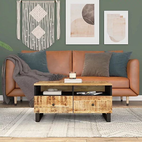 Vidaxl Couchtisch 80x54x40 Cm Massivholz Mango & Holzwerkstoff günstig online kaufen