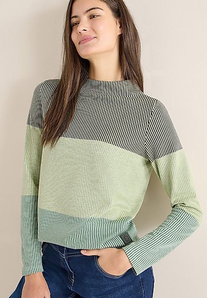 CECIL Jacquardpullover im Colorblocking-Look günstig online kaufen