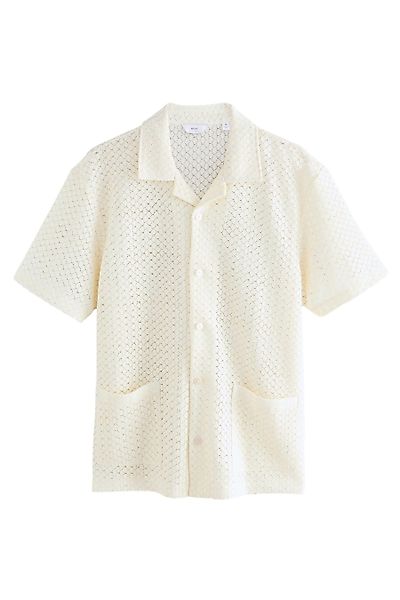 Next Kurzarmhemd Strukturiertes T-Shirt mit Knöpfen, günstig online kaufen