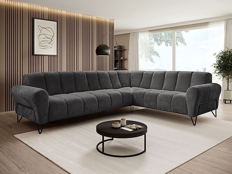 Beautysofa Ecksofa mit Metallbeine in schwarzer günstig online kaufen