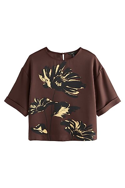Next T-Shirt Kastiges Satin-T-Shirt mit kurzen günstig online kaufen