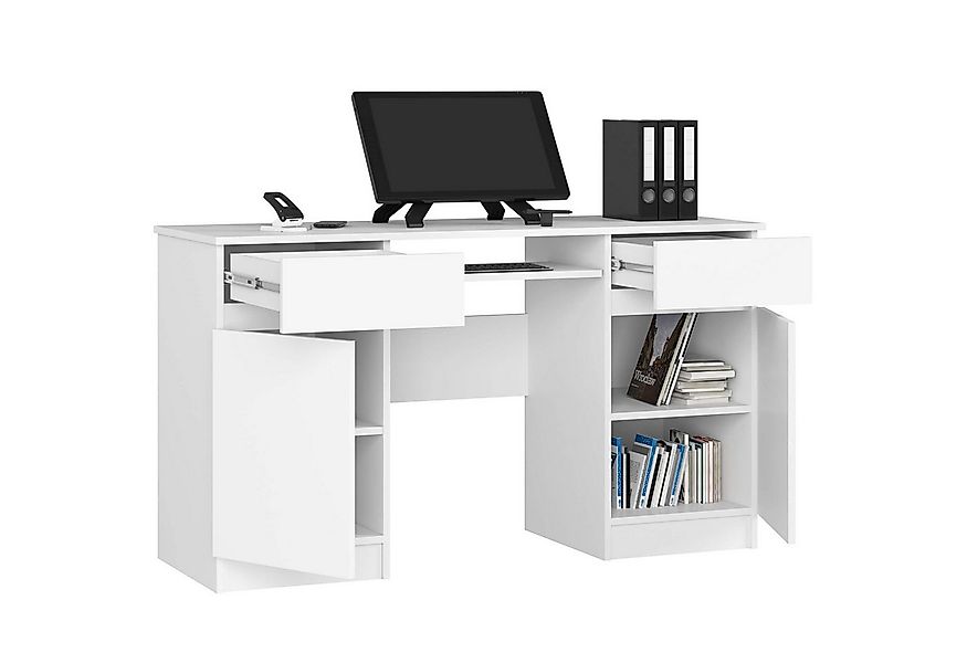 Raumhirsch Furniture Schreibtisch moderner Bürotisch 135 cm mit Tastaturaus günstig online kaufen