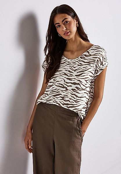 STREET ONE Kurzarmbluse mit animal Print günstig online kaufen