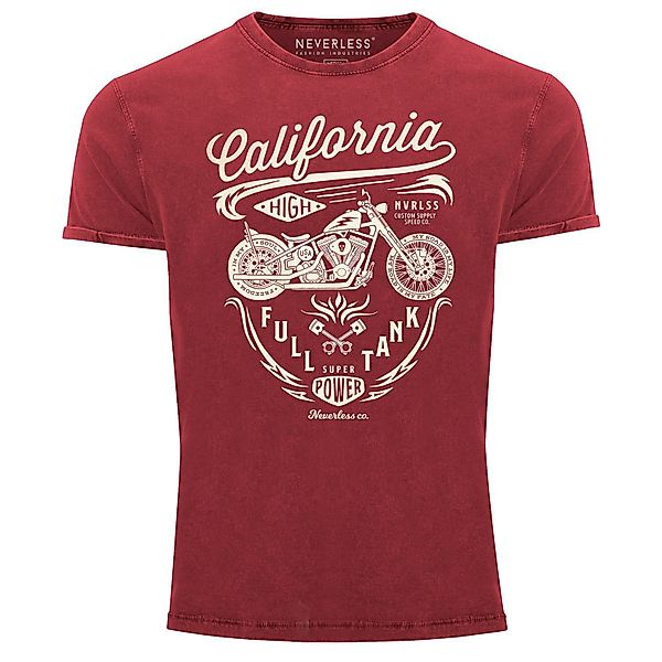 Neverless Print-Shirt Herren Vintage Shirt Biker günstig online kaufen