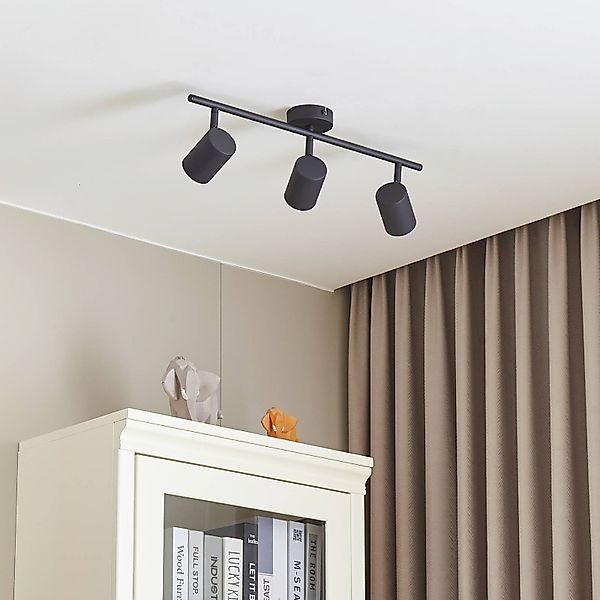 Lindby Deckenstrahler Jorell, Metall, Schwarz IP20, 3 x 10 W LED günstig online kaufen