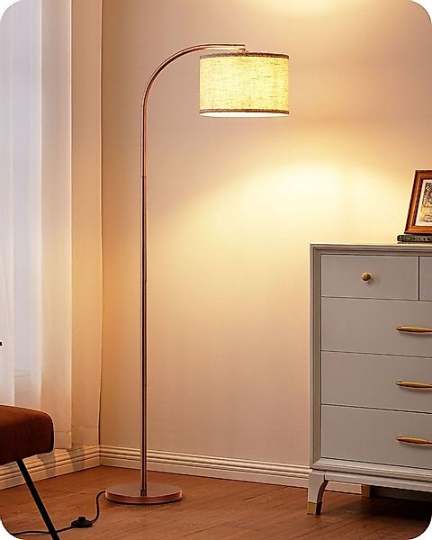 EDISHINE Stehlampe Wohnzimmer mit gebogenem Arm, mit E27 LED-Glühbirne, Lei günstig online kaufen