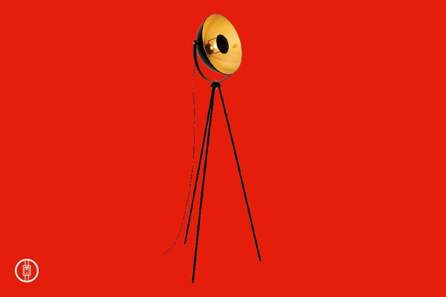 Brilo Stehleuchte Sand Kabelschalter Retro 58 cm Schwarz-Gold günstig online kaufen