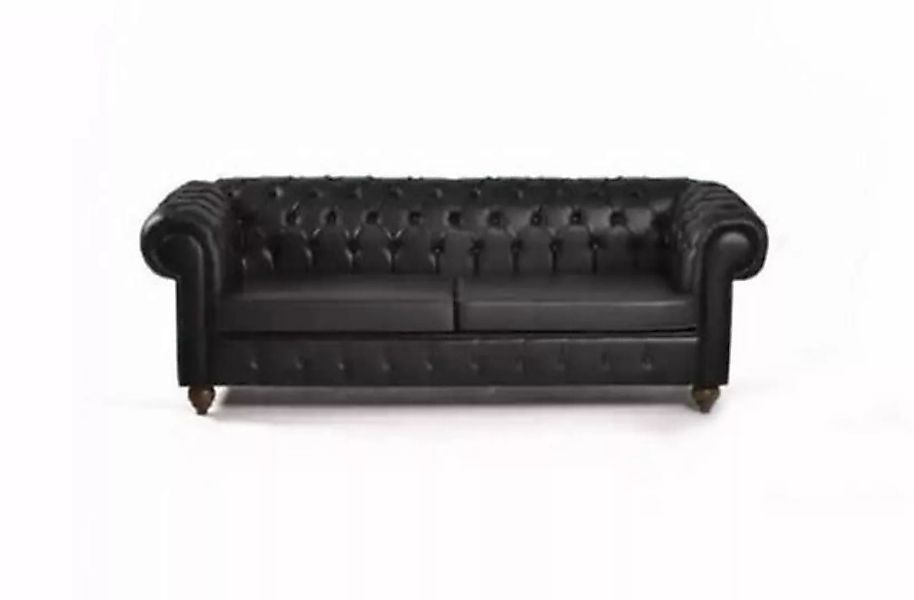JVmoebel Sofa Schwarzer Chesterfield Dreisitzer Büroeinrichtung Couch Luxus günstig online kaufen