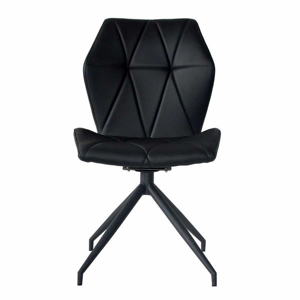 Schwarze Esszimmerstühle aus Kunstleder und Metall drehbar (2er Set) günstig online kaufen