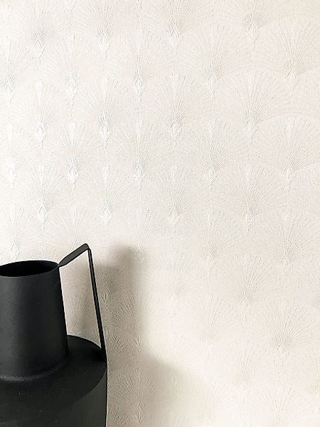 Newroom Vliestapete, Weiß Tapete Modern Fächer günstig online kaufen