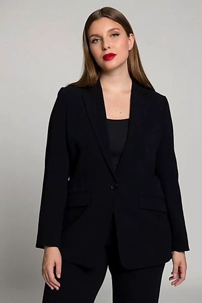 Ulla Popken Blusenblazer Blazer Acetat Reverskragen Knopfverschluss günstig online kaufen