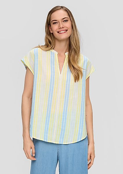 s.Oliver Kurzarmbluse Baumwollbluse mit Tunika-Ausschnitt im günstig online kaufen