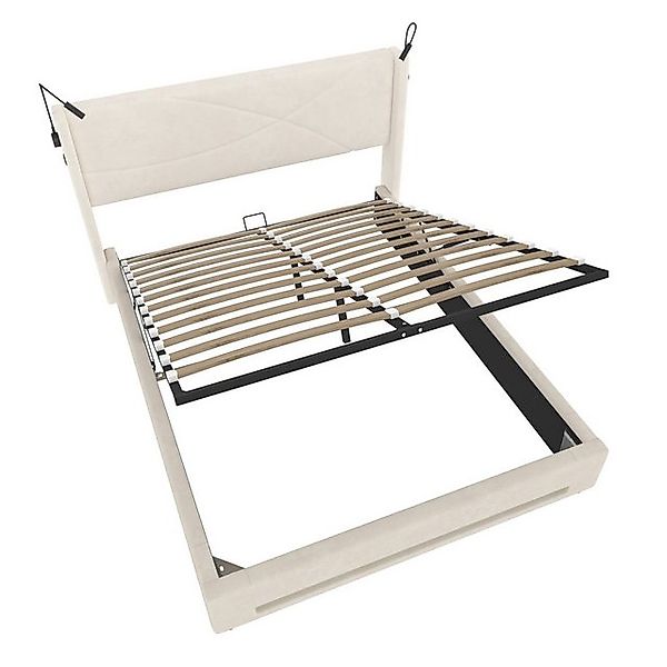 LVHOM Boxbett 140x200/160x200cm, Bettgestell mit integrierter Beleuchtung & günstig online kaufen
