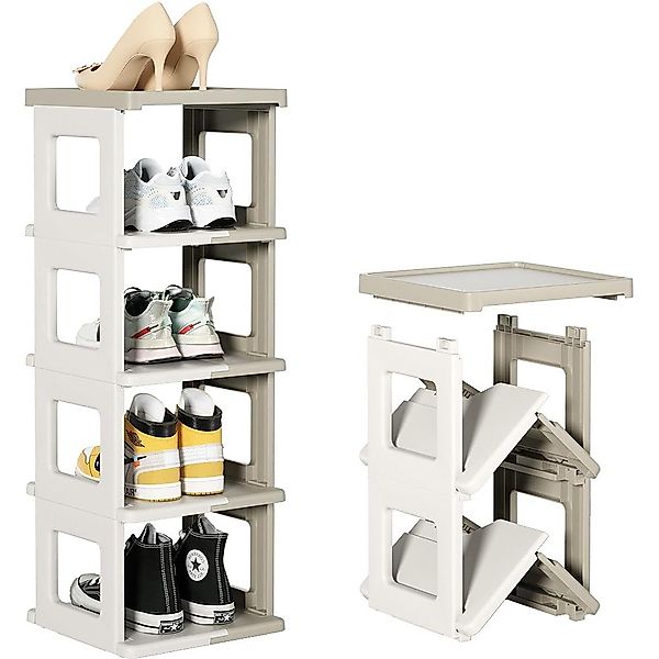 NUODWELL Schuhregal Schuhablage schmal, platzsparender Zusammenklappbares günstig online kaufen