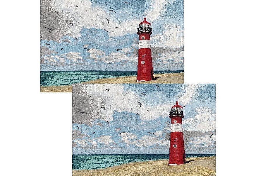 Platzset Tischset 2er-Pack, Gobelin Motiv: Leuchtturm günstig online kaufen