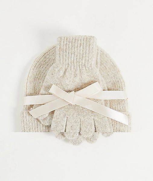 ASOS DESIGN – Geschenkset mit Mütze und Handschuhen aus recyceltem Material günstig online kaufen