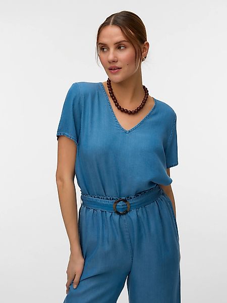 Vero Moda V-Shirt "VMBREE SS V-NECK TENCEL TOP" Viskose, regular fit günstig online kaufen