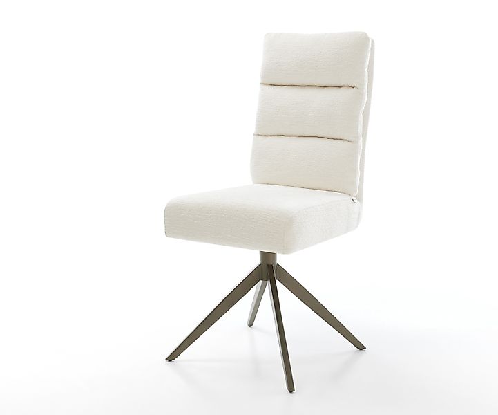 Drehstuhl Pela-Flex Bouclé Soft Beige Kreuzgestell breit Effektfinish Titan günstig online kaufen