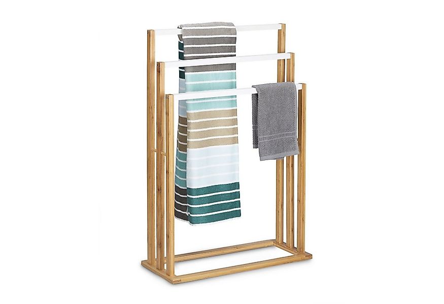relaxdays Handtuchhalter Bambus Handtuchhalter 3-fach günstig online kaufen