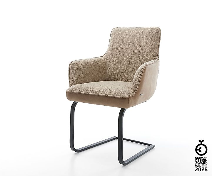 Freischwinger Heira-Flex mit Armlehnen Materialmix Schlamm Freischwinger fl günstig online kaufen