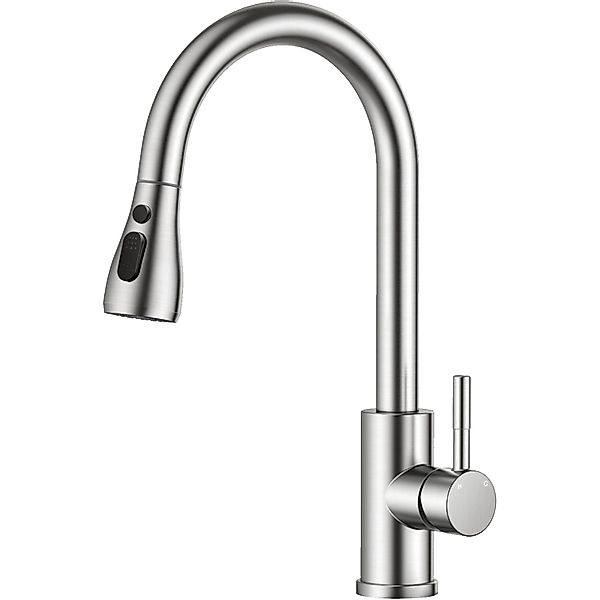 AICA Wasserhahn Silber Zwei Wasserauslassmodi Küche Mischbatterie Ausziehba günstig online kaufen