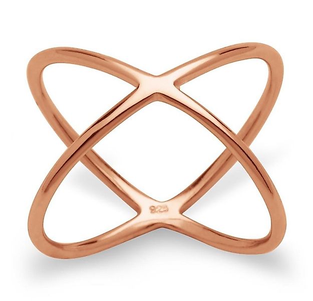 lanii Silberring lanii Filigraner X-Ring roségold 925er Silber günstig online kaufen