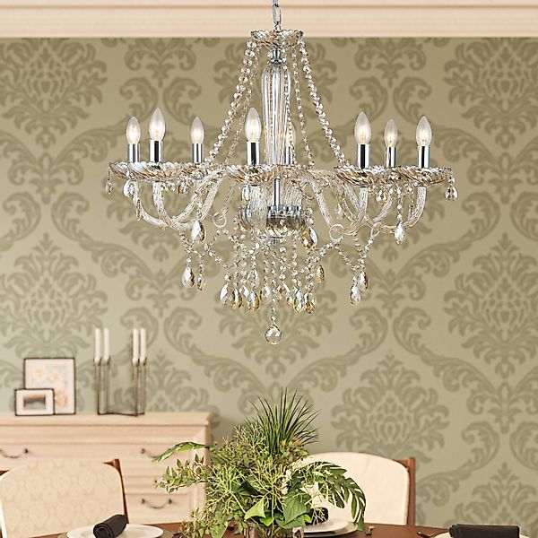 Kronleuchter Basilano aus Glas in Cognac 8-flammig günstig online kaufen