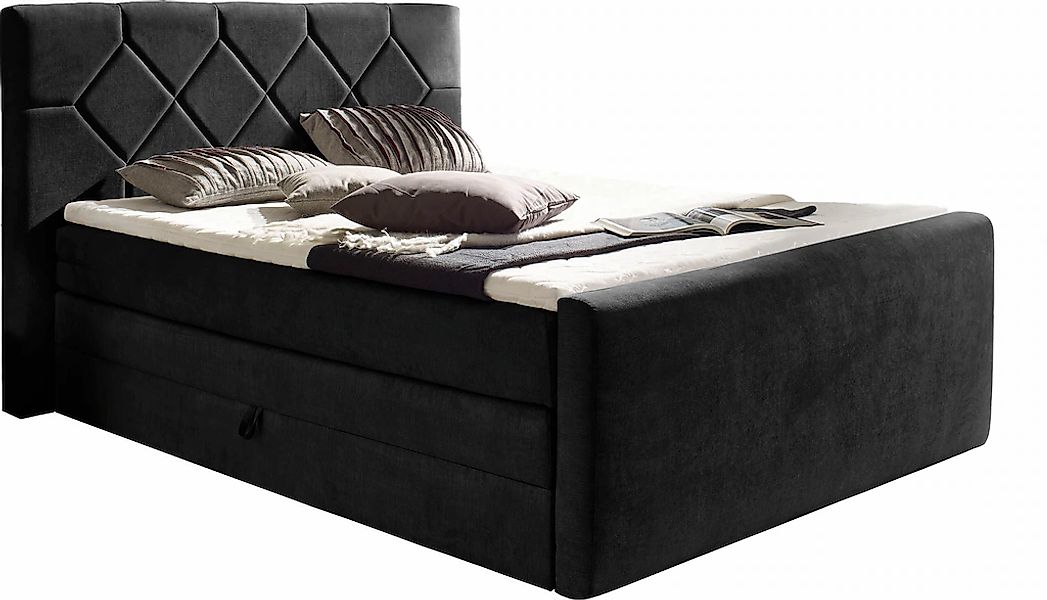 Home affaire Boxspringbett "Atlanta" inklusive Topper und Bettkasten günstig online kaufen