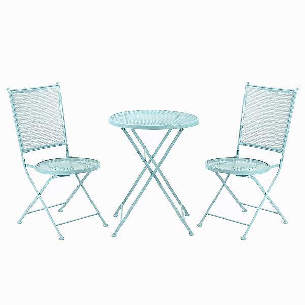 Outsunny Garten Sitzgruppe für 2 Personen Bistro-Set mit 1 Tisch und 2 falt günstig online kaufen