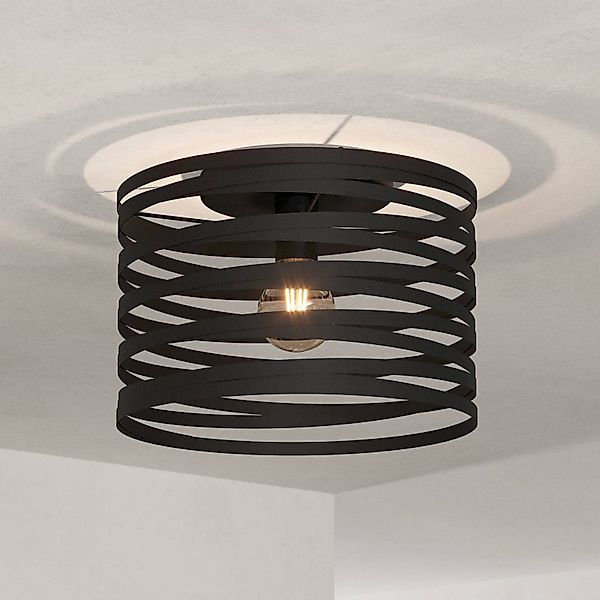 Deckenleuchte Cremella, Ø 37 cm, schwarz, Stahl günstig online kaufen
