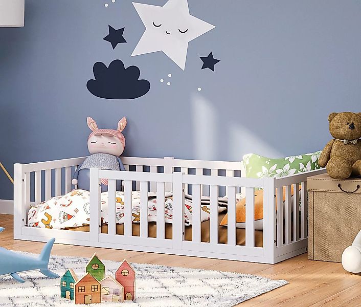 Bellabino Kinderbett Tapi (weiß, 80x160), aus Kiefer Massivholz, in verschi günstig online kaufen