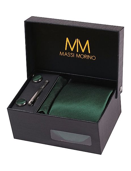 Massi Morino Krawatte (1-St) mit Einstecktuch, Manschettenknöpfen und Krawa günstig online kaufen