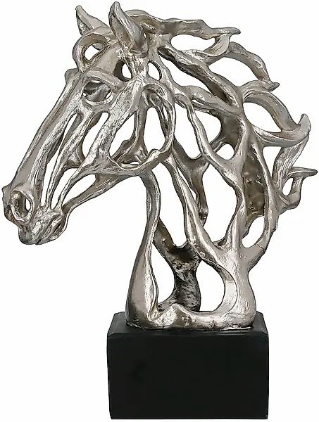 Casablanca by Gilde Dekoobjekt »Skulptur Pferd Cheval silberfarben H. 39,5 günstig online kaufen