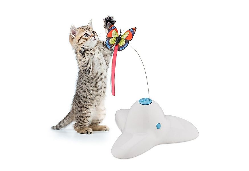 relaxdays Tier-Intelligenzspielzeug Katzenspielzeug mit Schmetterling, Kuns günstig online kaufen