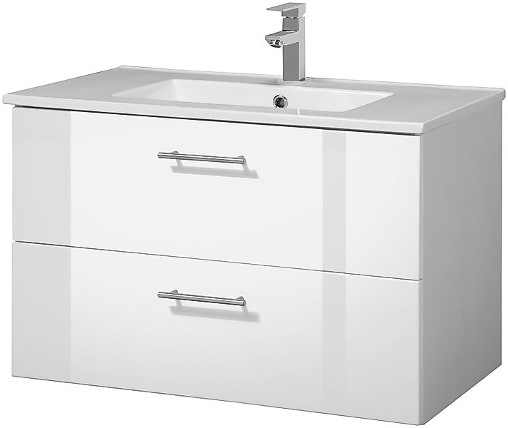 welltime Waschtisch "Trento Badezimmerschrank mit Becken Bestseller", Badmö günstig online kaufen