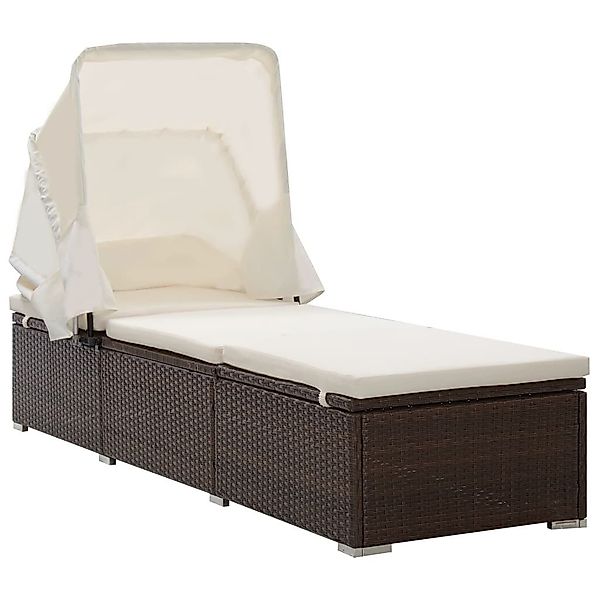 vidaXL Gartenliege Sonnenliege mit Sonnenschutz und günstig online kaufen