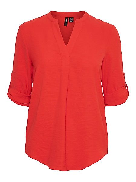 VERO MODA Fold-up Bluse Mit 3/4 Ärmeln Damen Rot günstig online kaufen