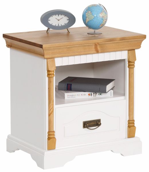 Home affaire Nachtkonsole "Graz" aus massiver Kiefer, mit aufwendigen Detai günstig online kaufen