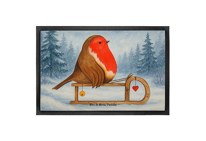 Mr. & Mrs. Panda Fußmatte Rotkehlchen Schlitten Design, Fußabstreifer 40 x günstig online kaufen