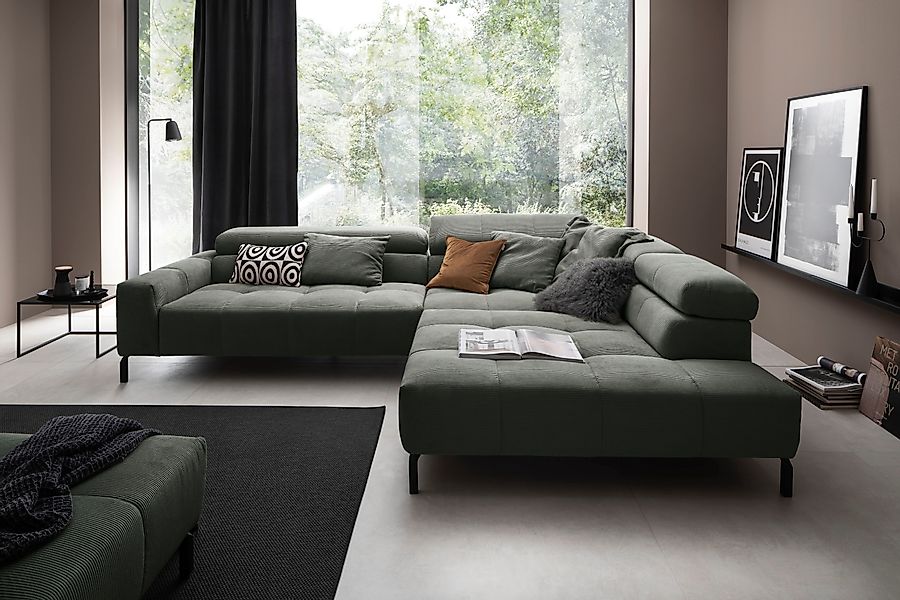 Places of Style Ecksofa "Claya, L-Form, incl. Kopfteilverstellung, Breite 3 günstig online kaufen